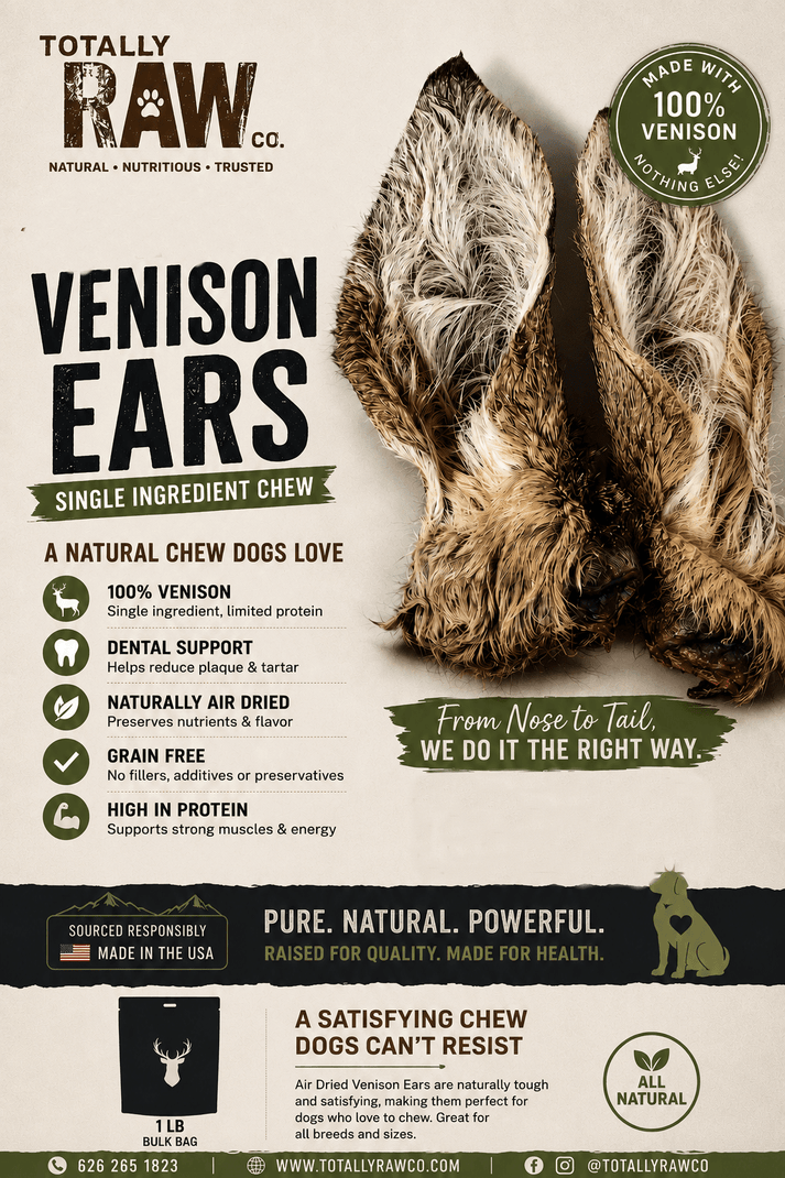 Venison Ears Raw - Totally Raw