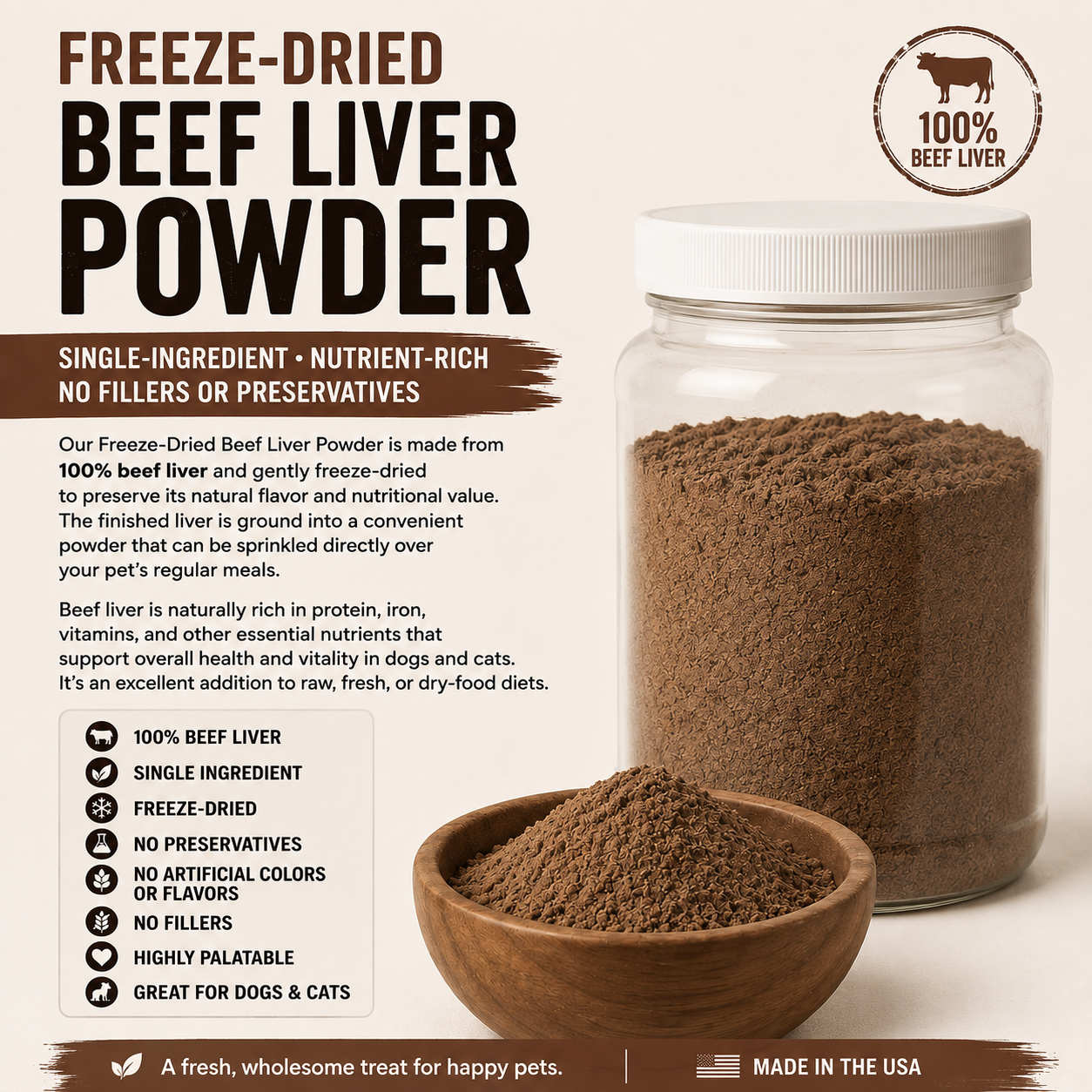 Private Label Beef Liver Powder Freeze Dried