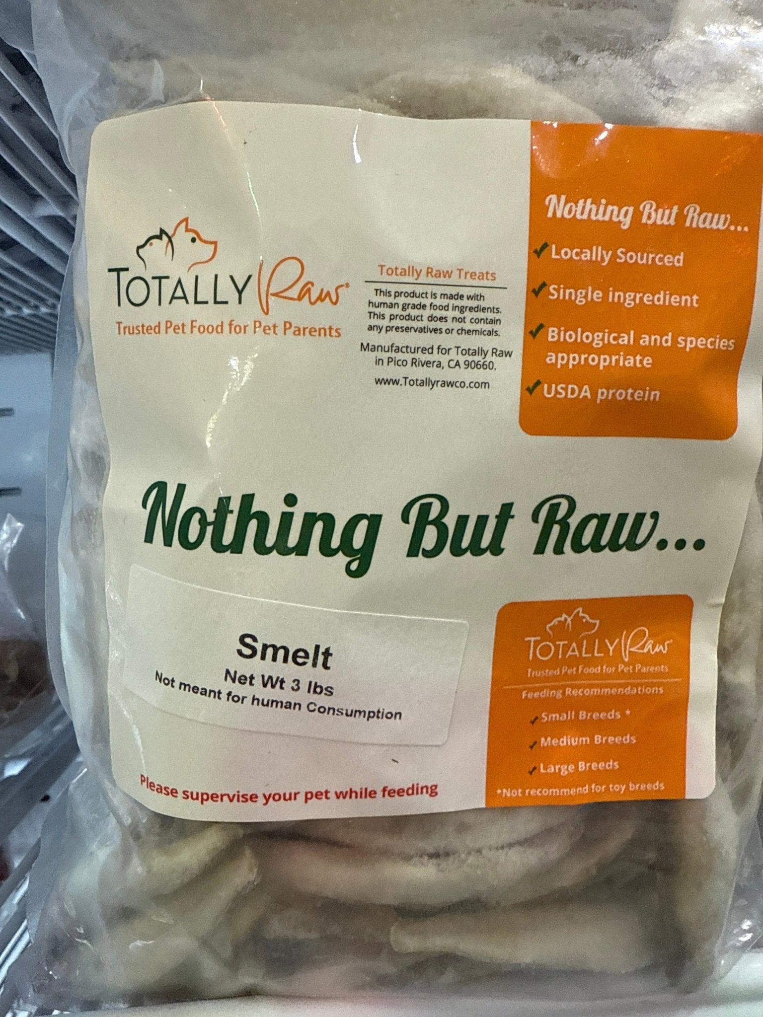 Wild Caught Whole Raw Smelt - Totally Raw