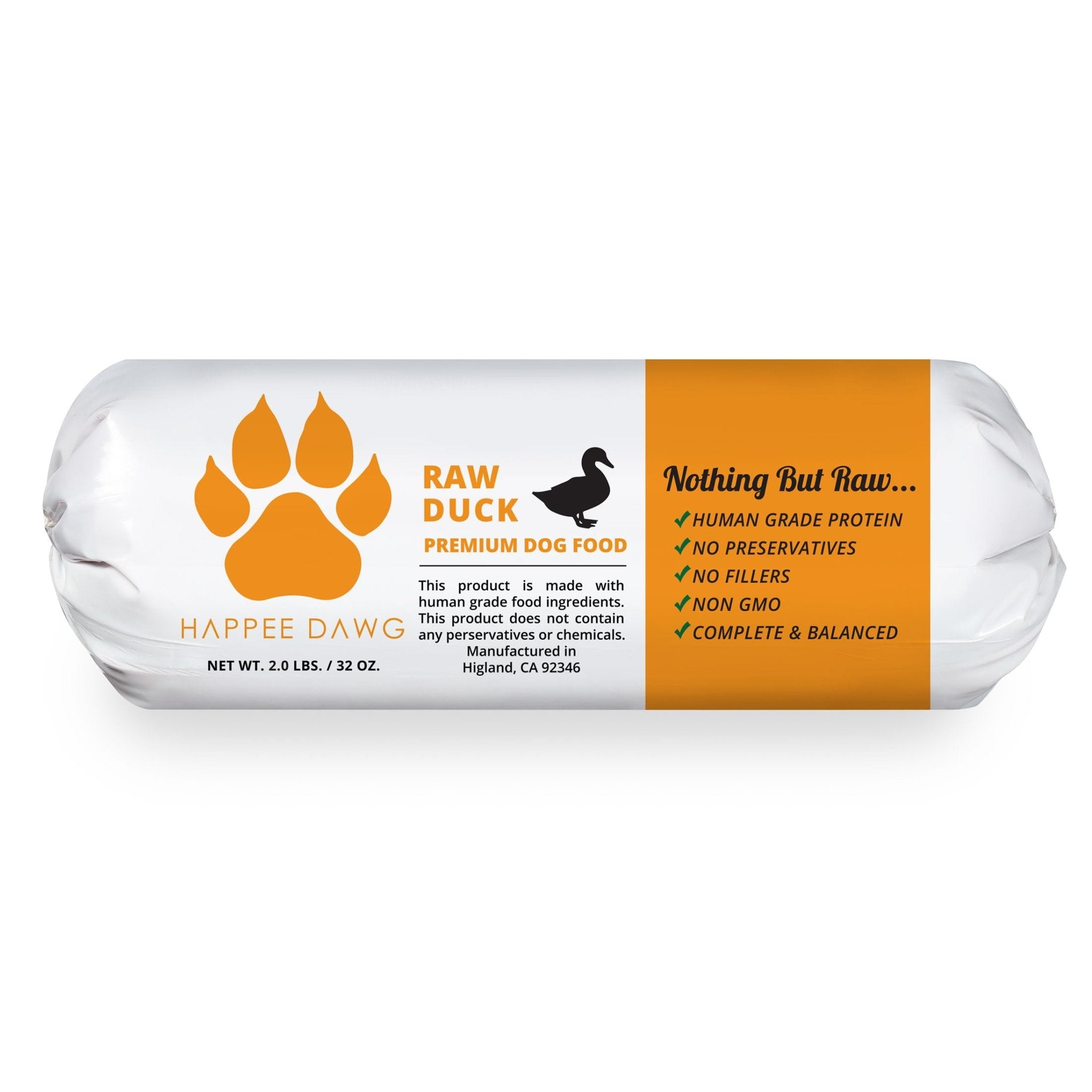Antibiotic & Hormone Free Duck Blend 2lbs. Colton Pickup Only - Happee Dawg