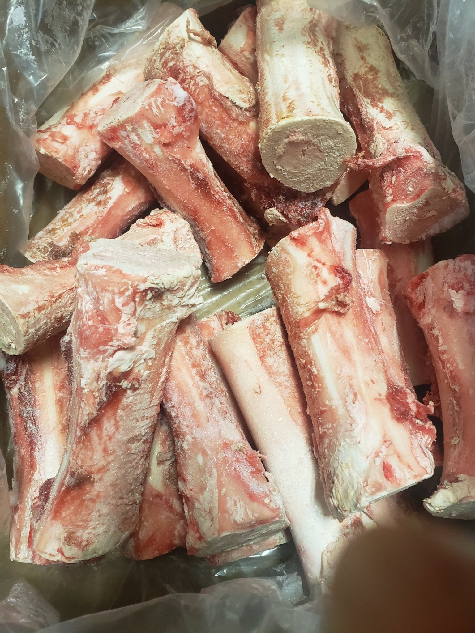 Raw Beef Marrow Bones Cut- large, 3 lbs - Happee Dawg